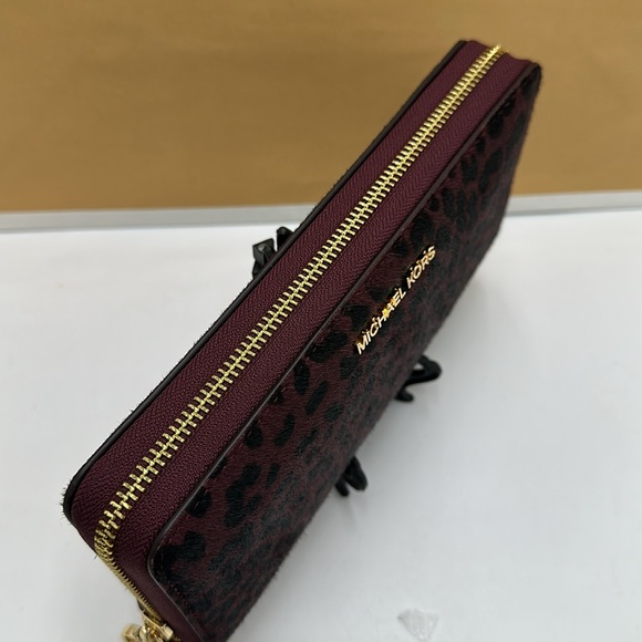 MICHAEL KORS Leather Large Continental Wristlet Phone Case Wallet Exotic Print - Picture 4 of 15
